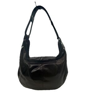 Latico Hobo Bag Dark Brown Leather Fold Over Flap Silhouette Braided Handle Chic